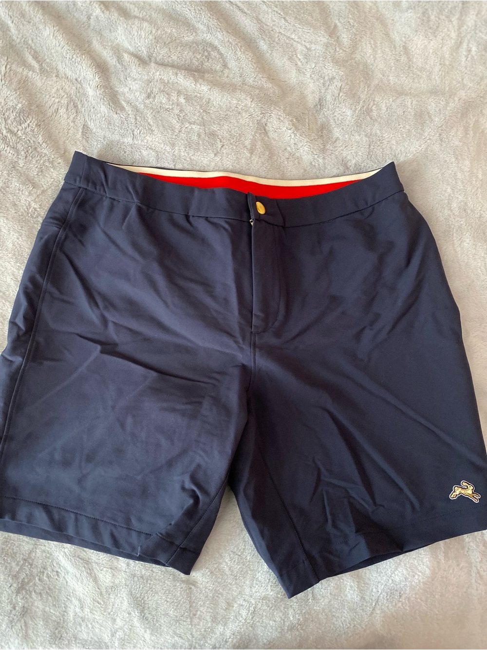 Tracksmith Longfellow Eliot stretch fabric navy blue men’s shorts